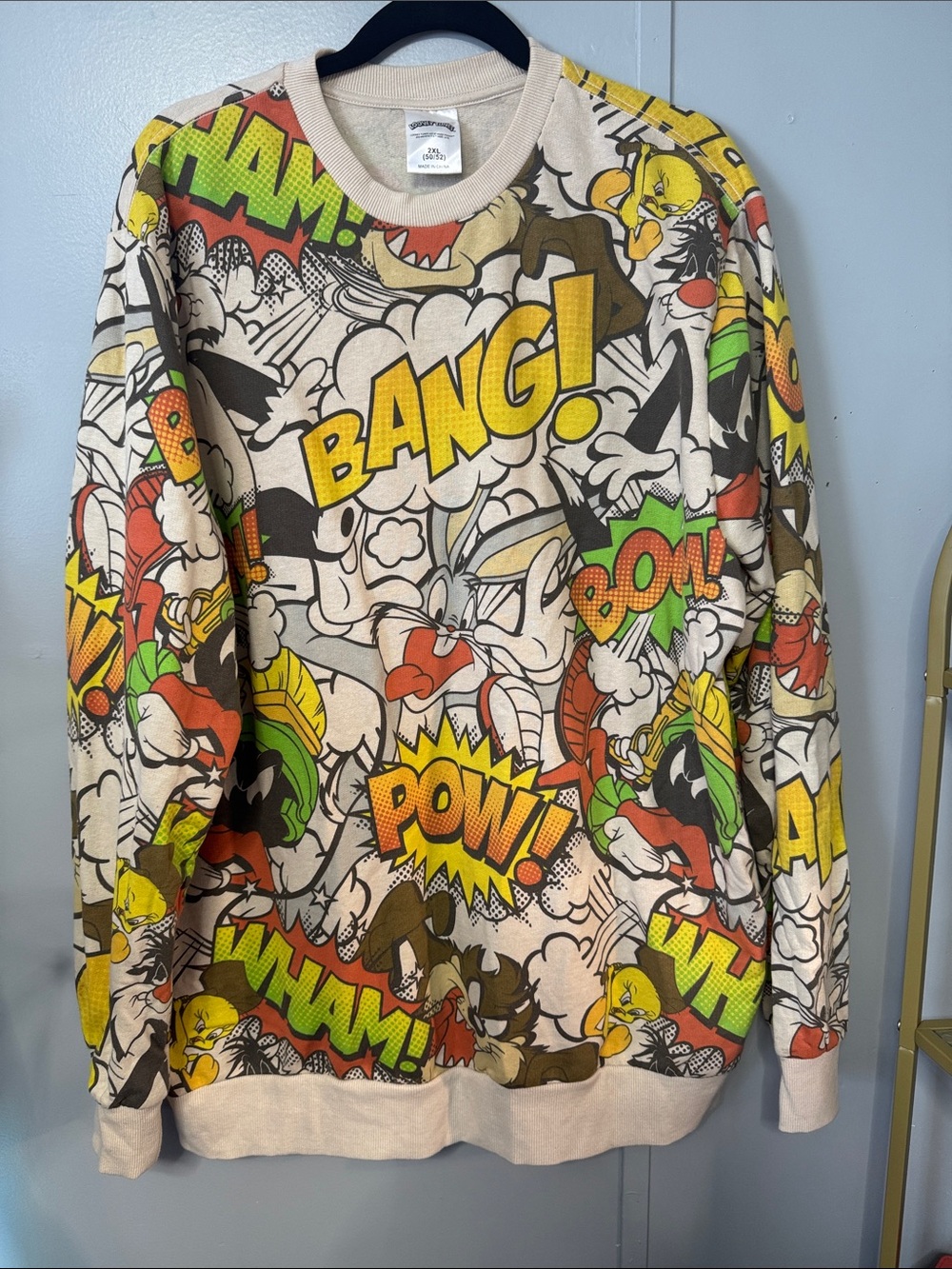 Warner Bros. Multicolor Comic-Print Crewneck Sweater